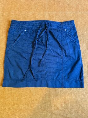 LOFT Navy Drawstring Waist Skirt NWT
